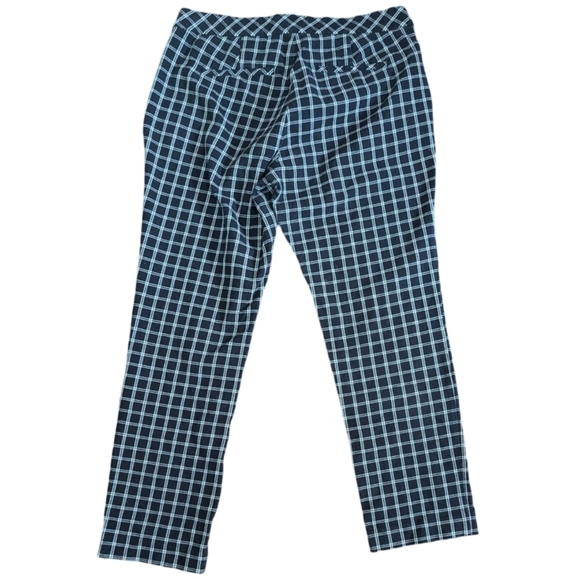 J Jill Women's Size 6 Premium Bi-Stretch Black And White Plaid Cotton Pants - Picture 2 of 11